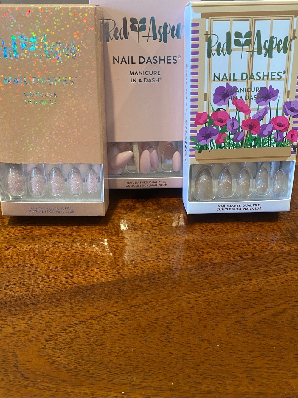 Nail Dashes, medium length, 3 sets. Brand new in boxes.
